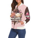 ALL CREAM Neapolitan All Over Print Bomber Jacket for Women (Model H19)