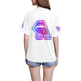 PINK MULTI JERSEY All Over Print Baseball Jersey for Women (Model T50)