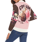 ALL CREAM Neapolitan All Over Print Bomber Jacket for Women (Model H19)
