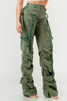 Ruched Utility Elegance Pants