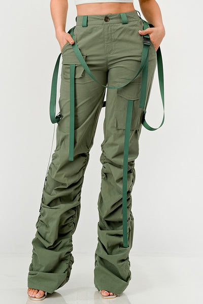 Ruched Utility Elegance Pants