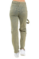 WOMEN FAHION CARGO STYLE DENIM PANTS