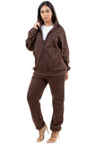 WOMEN FASHION ZIP SWEATSUITS PANT SET