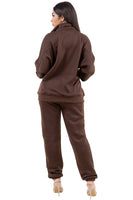 WOMEN FASHION ZIP SWEATSUITS PANT SET