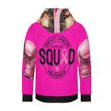 Breast Cancer Support Squad Women's Long Sleeve Fleece Hoodie (Model H55)