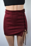 Lace up mini skirt