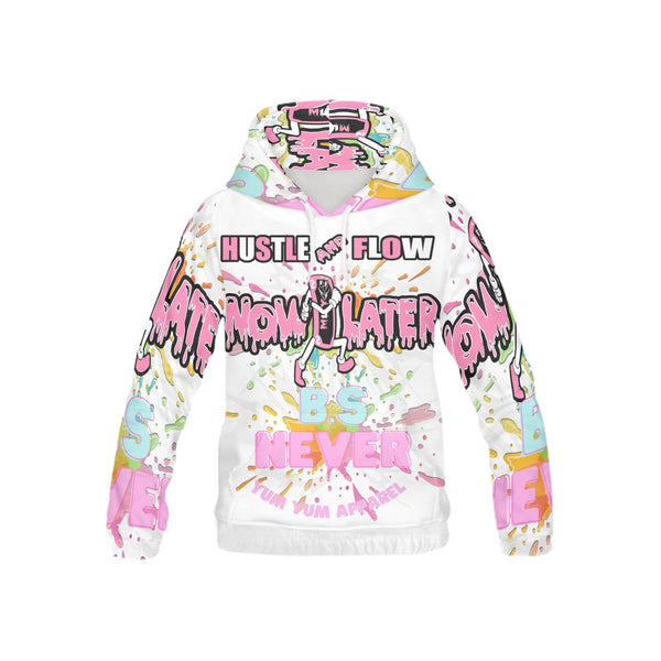 HUSTLE NOW AND FLOW LATER All Over Print Hoodie for Kid (USA Size) (Model H13)