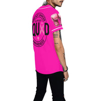 Breast Cancer Support Squad All Over Print Baseball Jersey for Men (Model T50)