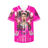 Breast Cancer Support Squad All Over Print Baseball Jersey for Women (Model T50)