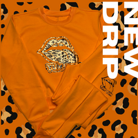 Cheetah Print Short Crew Neck Top Jogger set